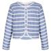 BONNY BILLY Girls Cardigan Long Sleeve Knitted Cotton Bolero Shrug Kids Clothing 4-5 Years Stripe Blue