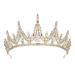 SWEETV Gold Tiara Crown for Women Girls Wedding Tiara for Bride Iridescent Crystal Hair Accessories for Quinceanera Prom Pageant Birthday Multicolored