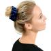 Premium Velvet Classic Hair Ties - 2pcs Plain Navy | Luxurious Hair Bands for Updo Ponytail Scrunchies - Buy Online on SooperMarket.com