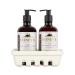 Beekman 1802 Hand Care Ceramic Caddy Set - 12.5 oz Each - Goat Milk-Based Hand Wash & Lotion for Dry Hands - Cruelty Free Honey & Orange Blossom