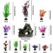 QUOZUO 25-Piece Aquarium Plants Decoration Set | Colorful Artificial Plants & Resin Cave Fish Tank Ornaments - Enhance Your Aquarium Today! - Buy Online on SooperMarket.com