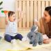 Woeau Rabbit Toy for Kids - Grey Plush Stuffed Bunny with Carrot, Sounds & Movements - Electronic Walking and Talking Pet - Buy Online on SooperMarket.com
