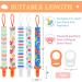 10 Pcs Boys Dummy Clips with Silicone Adapter | Baby Pacifier Holder Straps for Teething Toys - Orange - Buy Online on SooperMarket.com