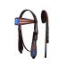 Tahoe Tack Patriotic Hand Painted American Flag Western Browband Headstall with Matching Reins Full