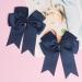 2 Pack 6 inch Bow Hair Clips Large Hair Bow Hair Barrette Clips for Women Girls Dark Blue Hair Bows - Buy Online on SooperMarket.com