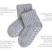 FALKE Unisex Baby Catspads Cotton Slipper Socks 0-6 Months - Grey - Soft Blue White - Silicone Nubs for Improved Grip - 1 Pair - Buy Online on SooperMarket.com