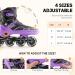MARCENT Adjustable Inline Skates | Kids Roller Blades with Light up Wheels | Purple | Youth Size M (1-4) - Buy Online on SooperMarket.com