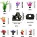 PietyPet 15pcs Fish Tank Decorations: Resin Broken Barrel, Cave Rock, Plastic Plants, Hideout Ornaments - Aquarium Decor Set - Buy Online on SooperMarket.com