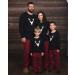 IFFEI Christmas Pyjamas Matching Family Pajamas Set | Xmas Letter Print Tops and Plaid Pants | Women Men Kids Baby Pet | Black/Deer | Kids 4-5 Years - Buy Online on SooperMarket.com