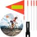 Buy GREVOSEA Reflective Bicycle Flag - 4 ft High Visibility Safety Flag for Children | Includes 5 Rods | Ideal for Outdoor Cycling - Buy Online on SooperMarket.com