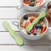 Vicloon Baby Fork and Spoon Set - 2Pcs Silicone Weaning Spoon Set for Self Feeding - Easy Grip Toddler Cutlery Kit in Light Green - Buy Online on SooperMarket.com