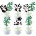 24 Panda Glitter Green Bamboo Cupcake Toppers - Cute Animal Cake Decorations for Baby Showers & Kids Birthday Parties - Buy Online on SooperMarket.com
