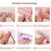 Danni & Toni Half-Hardened Gel Nail Films - Happy-Go-Lucky | Spring French Nail Stickers White Pink Nail Wraps - 28 Stickers for Perfect Nails - Buy Online on SooperMarket.com