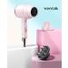 Wavytalk Mini Hair Dryer with Diffuser - 1600W Quiet & Lightweight Folding Blow Dryer in Pinky White | Ideal for Travel & International Shipping - Buy Online on SooperMarket.com