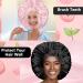 Satin Silk Hair Bonnet for Women | Adjustable Jumbo Sleep Cap for Long Curly Hair | Black - Buy Online on SooperMarket.com