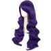 MapofBeauty 28 Charming Women Long Curly Synthetic Wig with Side Bangs in Dark Purple - Buy Online on SooperMarket.com