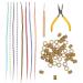 50pcs Colored Hair Extension Set Hair Wig Extensions Hair Tinsel Extensions Kit Hair Extension Ring Bulk Wigs Hair Band High Temperature Wire European and American Women's