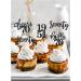 24 Pieces Glitter 70th Birthday Cupcake Toppers | 70th Birthday Decorations | 1954 Theme Party Accessories | Black Cake Decor - Buy Online on SooperMarket.com