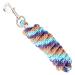 MERAUNO Leading rope for horse - connecting trick in different stylish designs leading leash tie rope pony donkey goat long knitting with carabiner hook black blue rose gold blue purple