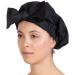 Luxury Shower Cap for Women with Bow - Shower Caps for Women Reusable & Waterproof  Adjustable Hair Shower Cap w/Elastic Hem Black