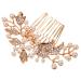 PLAFOPE Pearl Hair Side Comb Wedding Hair Side Comb Bridal Hair Accessories Hair Side Comb for Women Wedding Hair Accessories for Bride Bridal Hair Side Comb Bride Hair Side Comb Hair Comb