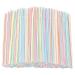 RETYLY 1500 Pcs Flexible Plastic Straws Striped Multi Colored Disposable Straw 8 inch Long