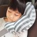 Kids Car Seat Belt Cover Set - Soft Shoulder Pad for Safety & Comfort | Travel Pillow & Neck Support | Universal Fit for Boys & Girls | 1pc Grey Stripe + 1pc Pink Stripe - Buy Online on SooperMarket.com