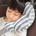 Car Seat Belt Cover for Kids Soft Comfort Seat Belt Shoulder Pad Safety Shoulder Strap Cushion Shoulder Protector Travel Pillow Head Neck Support Universal Fit Car Accessories for Children Boys Girls Grey Stripe