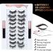BILEYCHA Upgrade 3D Natural Magnetic Eyelashes Kit - 10 Pairs, 2 Magnetic Eyeliners included, Glue-free Application - Buy Online on SooperMarket.com
