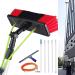 Window Cleaning Pole photovoltaic cleaner Window Cleaning Water-fed Pole 4-12m Extension Pole+Water Fed Brush+Squeegee Telescopic Pole for Window Cleaning/Extension Pole for Cleaning Windows 35cm Brush Head 5M/17FT