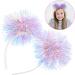 minkissy Foil Strips Pom Pom Headband Tinsel Pompom Ball Head Bopper Fluffy Ball Hair Loop Cosplay Hair Accessories for Christmass New Year Birthday Party Favors Purple - Buy Online on SooperMarket.com