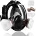 Full Face Gas Respirator mask Gas Masks Survival Nuclear and Chemical with 6001 Activated Carbon Filter Reusable Respirator Mask for Gases Dust Vapors Chemicals Fume Paint Spray Sanding