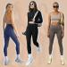 Actinput High Waist Leggings for Women - Opaque Black Sports Yoga Pants | Long Elastic Running & Training Trousers (L-XL) - Buy Online on SooperMarket.com