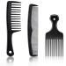 3 Pieces Wide-Tooth Comb Detangling Shower Comb Set, Wide-Tooth Comb, Pick Comb, All Purpose Comb, Anti-Static Comb Afro Hair Carbon Fiber Pick Barber Brush Tool for Beard Long Thick Curly Afro Hair