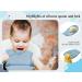 Hoseay 5 Pcs Silicone Baby Weaning Set with Suction Bowl, Plate, Fork, Spoon & Bib - Blue | Baby Led Weaning Feeding Supplies for Kids - Buy Online on SooperMarket.com