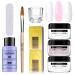 Lofuanna Acrylic Powder and Liquid Set Professional Acrylic Nail Kit with 3 Colors 20g Acrylic Powder 40ml Acrylic Liquid Monomer Nail Brush Nail Forms for Nail Extension Nail File Nail Art Kit (01) set-4
