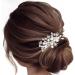 Handcess Bridal Pearls Hair Comb Splitter Rhinestone Star Hair Pieces Crystal Bridal Side Combs Wedding Hair Accessories for Women and Girls - Buy Online on SooperMarket.com