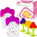 Teething Mittens for Baby (2 Pack) with Baby Teething Toys (3 Pack) Self Soothing Pain Relief Mitt Silicone Baby Teethers BPA-Free Natural Organic Freezer Safe for Infants and Toddlers Pink + Purple