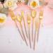90 Piece Gold Plastic Silverware Set with Pink Handles - Perfect for Parties and Weddings - Buy Online on SooperMarket.com