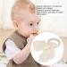 Alomejor Baby Wooden Teething Ring - Soothing Cotton Gauze Handle Ears Design Beige - Safe & Natural Infant Relief - Buy Online on SooperMarket.com