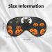 Halloween Moon Bat Pumpkin Print Double-Sided Eye Mask Soft and Light Blocking for Enhancing Sleep Quality - Buy Online on SooperMarket.com