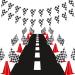 Skylety Traffic Cones and Racing Checkered Flags Set-Include 12 Plastic Traffic Cones, 12 Checkered Flags with Sticks, 31 Ft Checkered Pennant Banner and 9.8 X 2 Ft Racetrack Floor Running Mat