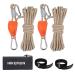 Hikeman Camping Rope with Ratchet Pulley,Quick Setup Outdoor Guy Lines Adjustable Tent Tie Downs Rope Hanger for Canopy,Kayak and Canoe,Grow Light (Khaki)