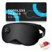 Heated Eye Mask for Dry Eyes - Cordless Electric USB Rechargeable Eyes Heating Pad - Heat Warm Eyes Compress Hot Therapy for Stye Sinus MGD Silk Sleep Mask Gifts for Men Women Black