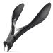 FERYES Precision Toenail Clipper for Thick or Ingrown Toenails, 4R13 Stainless Steel Nail Cutter, Podiatrist Recommended Manicure Pedicure Clipper - BLACK
