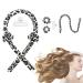 Corated curls headband without heat curls for long hair with hair ties and hair clips lure set made of satin for DIY hairstyling black leopard