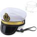 Yewong Pet Captain Sailors Costume Set Dog Cat Sea Captain Hat with Pet Anchor Triangle Bibs Scarf for Cat Puppy Navy Halloween Cosplay Costume Accessories Photo Props (White-B) - Buy Online on SooperMarket.com