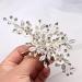 Wedding Hair Clip Rhinestone Bridal Hair Accessories Flower Hair Clip for Bride Bridesmaid Silver Handmade Flower Hair Pins Head Pieces for Women and Girls Hair Piece (Sliver) - Buy Online on SooperMarket.com