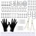 A-minusone 84PCS Body Septum Piercing Kit 14G 16G Tools for Nose Tongue Lip Ear Eyebrow Belly Button Cartilage Tragus Industrial Barbell Helix Daith Piercing Jewelry Piercing Needles Clamps 84 Piece Set