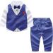 Nwada Boys 4pcs Gentleman Suits Set | Boys Wedding Outfit Blue | Kids Blazer, Pants, Waistcoat, Shirt, Bowtie | Child Tuxedos | 3-4 Years - Buy Online on SooperMarket.com